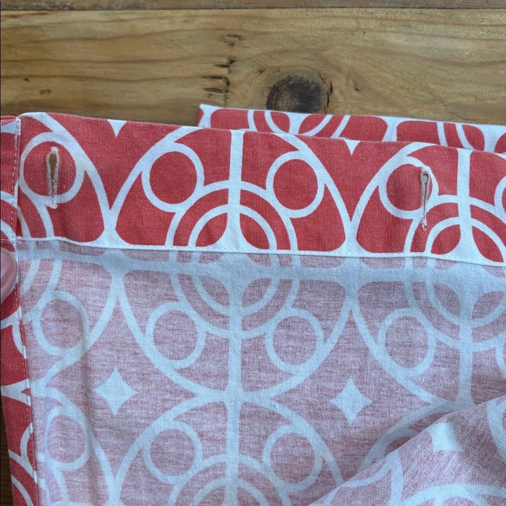 CRATE & BARREL Coral Taza Print Shower Curtain 100% Cotton